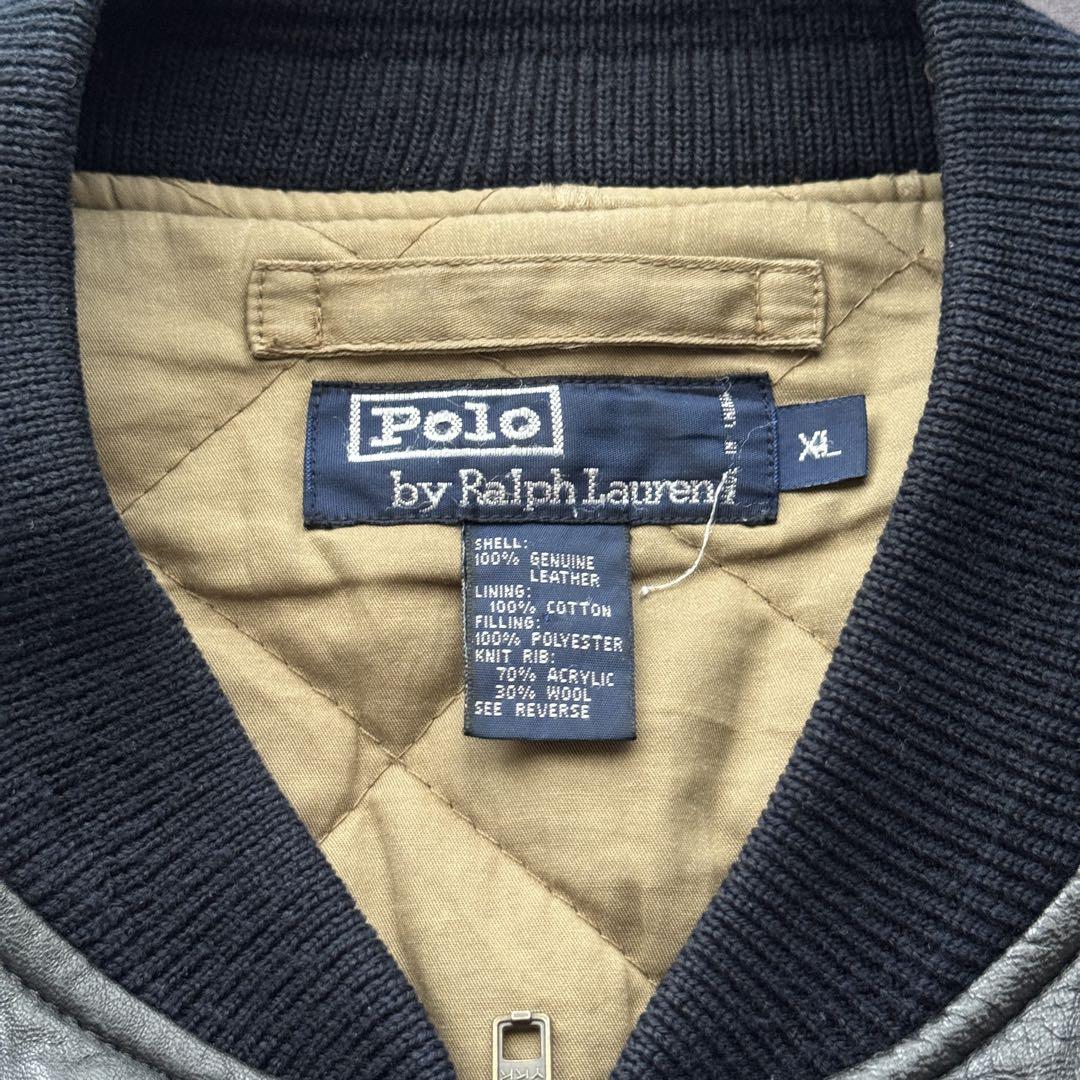 超スペシャル 90s ラルフローレン レザー ジャケット XL ブラック 黒 超スペシャル 90s ポロ ラルフローレン レザー カーコート M