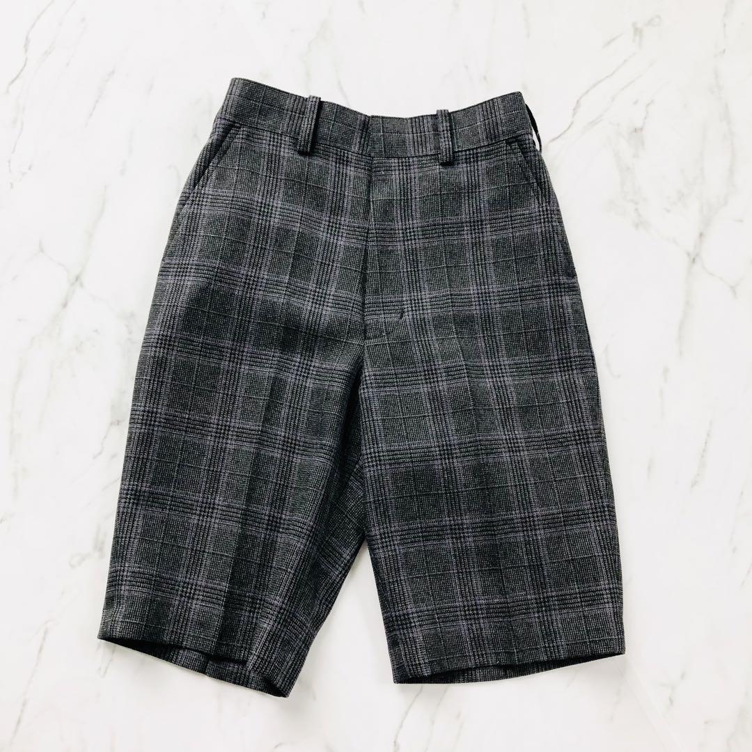美品　120ワンダーファクトリー　ベスト付き 男の子スーツ5点セット グレー　紫