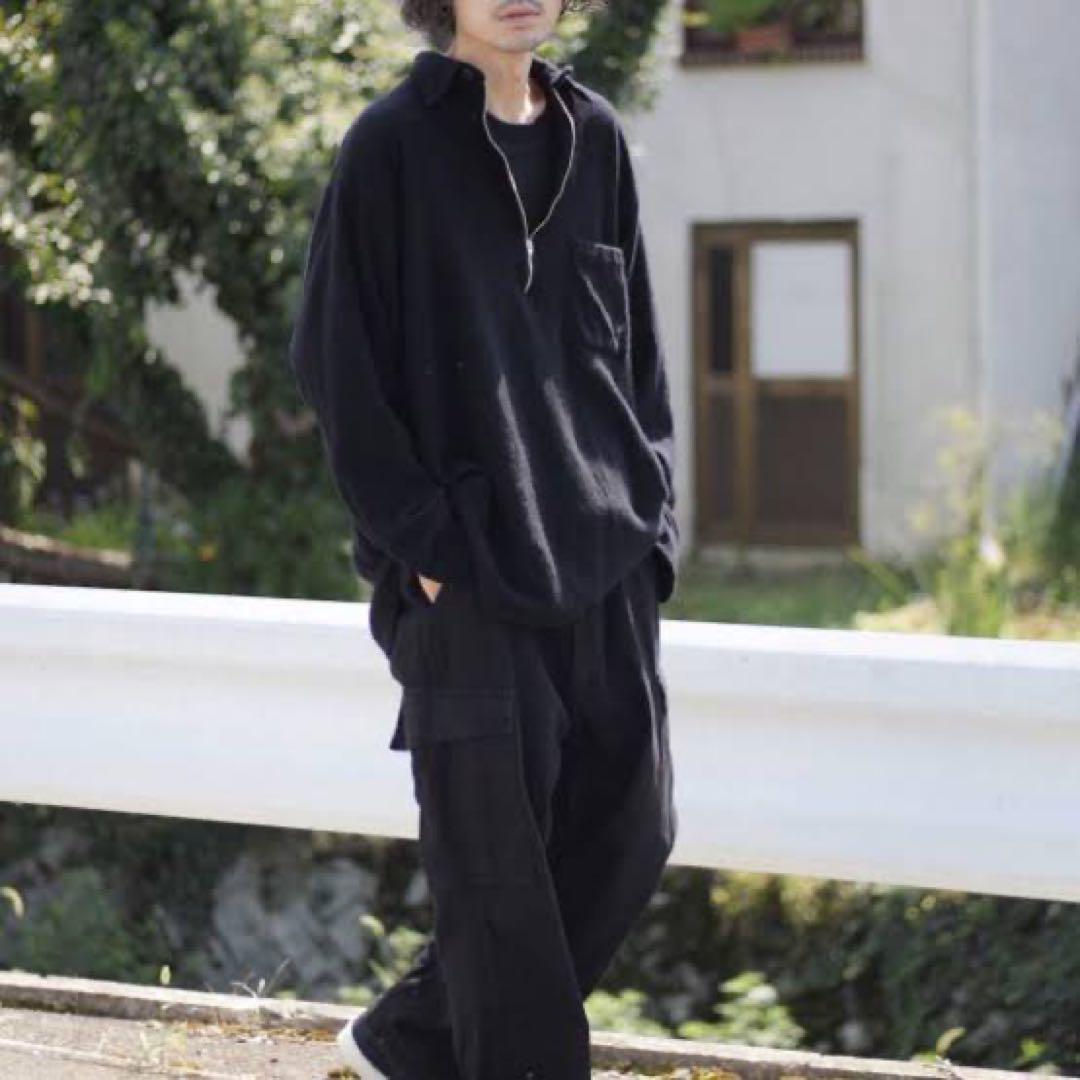COMOLI 23AW 縮絨ウールハーフジップシャツ 3