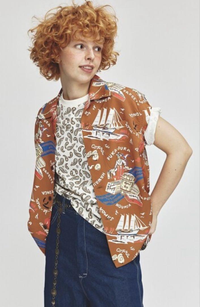 SUN SURF × BEAMS BOY / 別注 オープンカラー シャツ