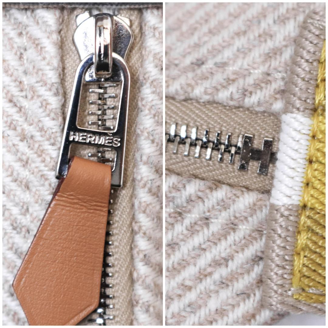 HERMES エルメス キャンバス アブラックPM カレフベージュ ポーチ