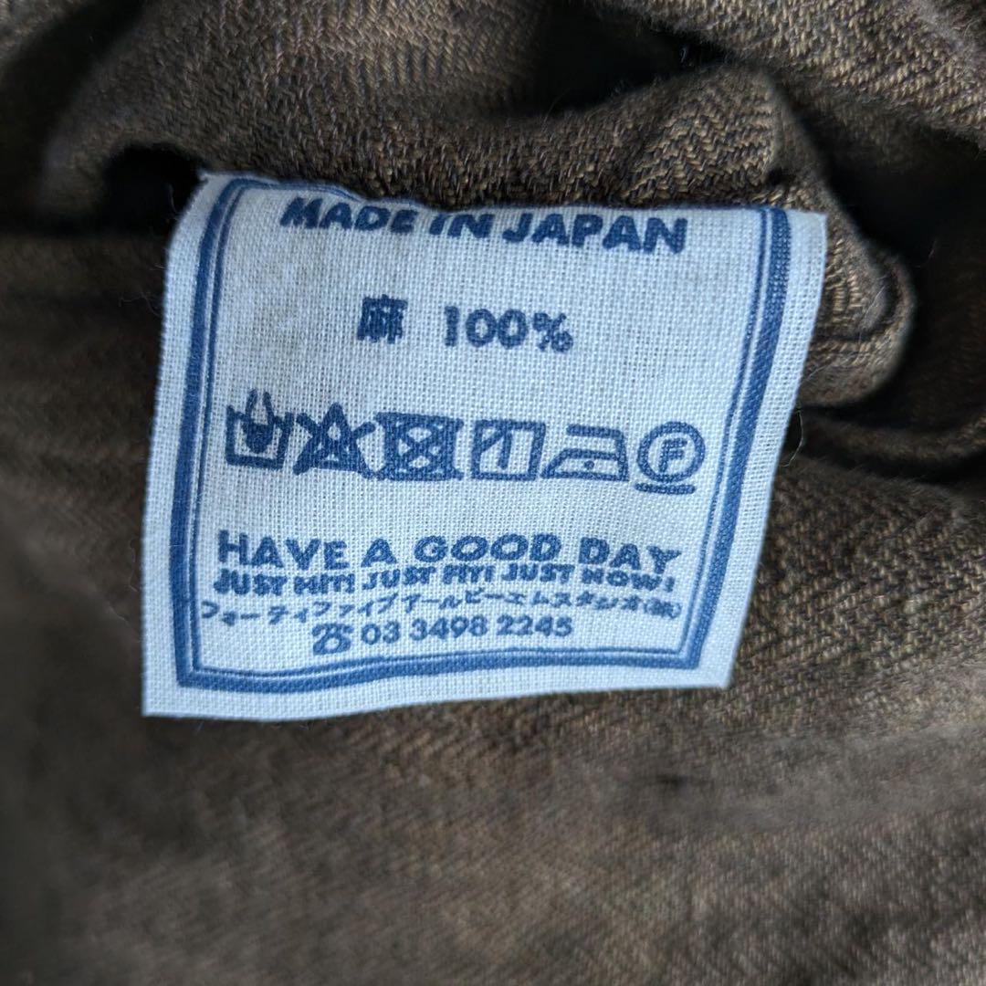 45R インドリネンヘリンボンの8ノットドレス　麻100% Free 日本製