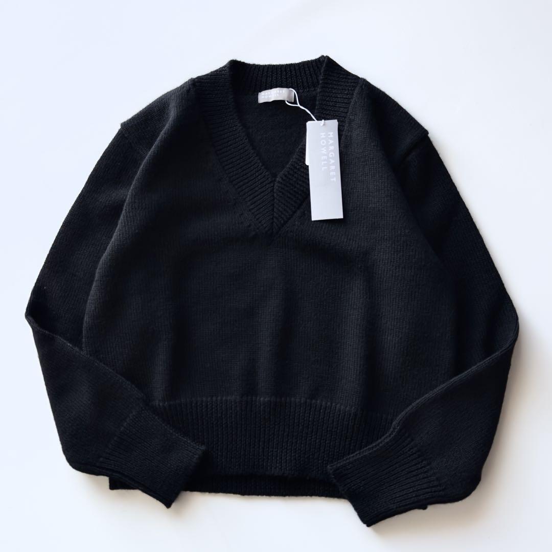 WOOL ミドルゲージVネックニット