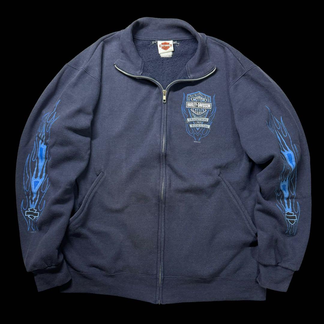 トップス 00s Harley Davidson zip-up sweat shirt