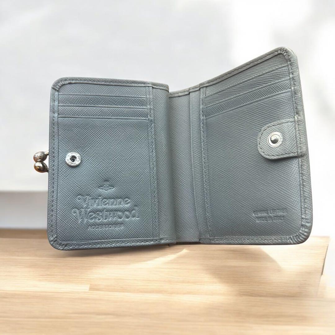 【箱付き】 Vivienne Westwood がま口 2つ折財布 グレー 楽天市場】ヴィヴィアン ウエストウッド 財布 二つ折り VIVIENNE