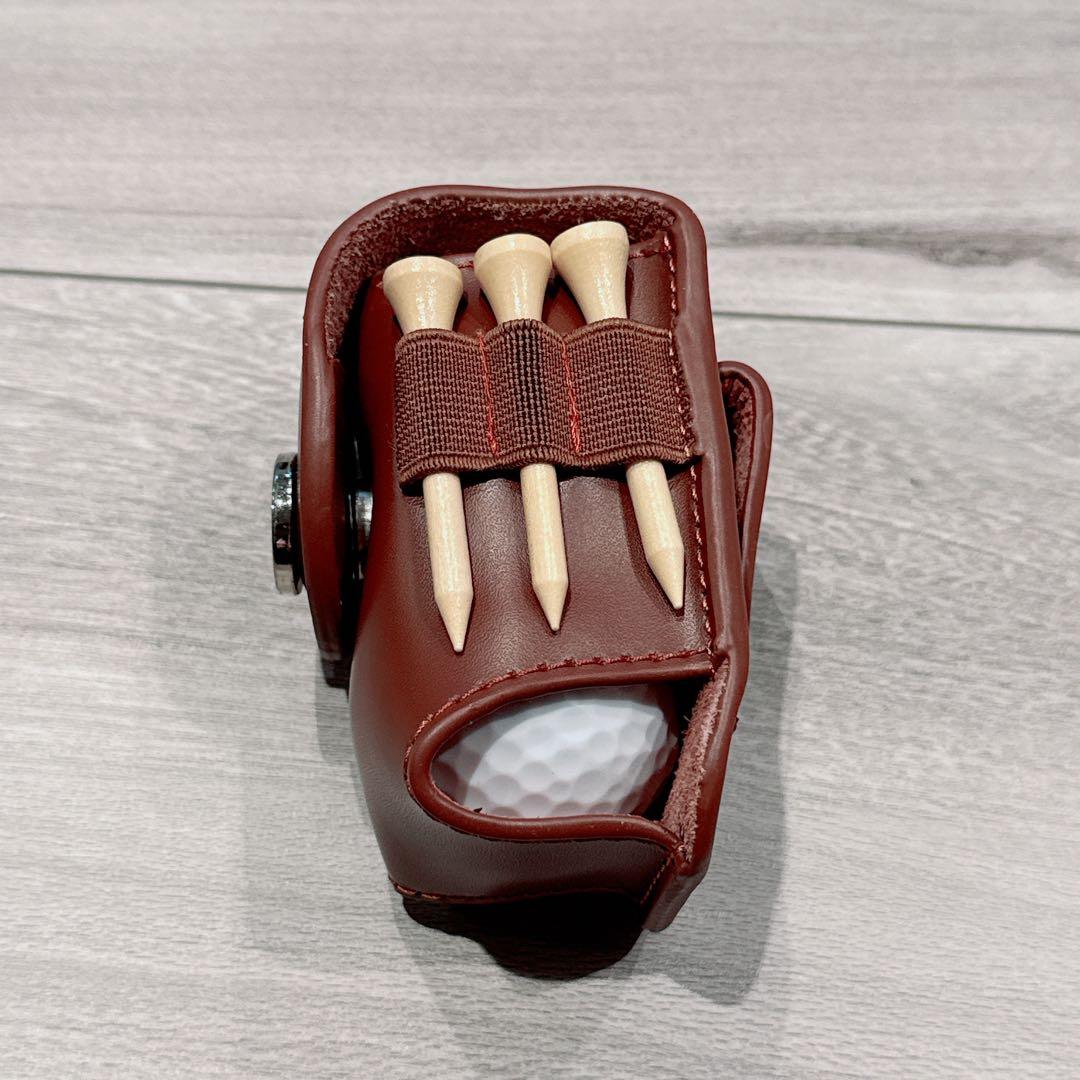 ◎ ゴルフボールケース 本牛革製 【4点セット】ボール2個 付属 グリーンフォー