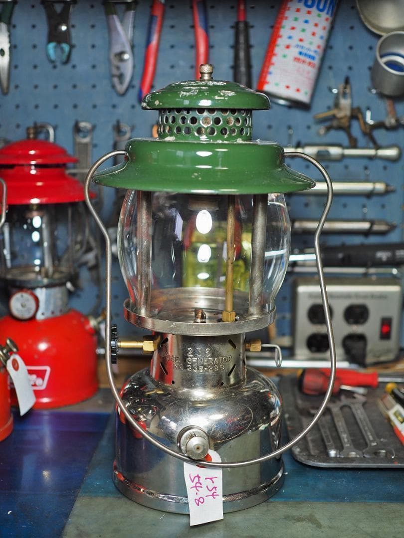 陶器バーナーにメッキタンク 羨望の1954年8月製 コールマン 236 　r54 陶器バーナーにメッキタンク 1954年8月製 コールマン 236 r54