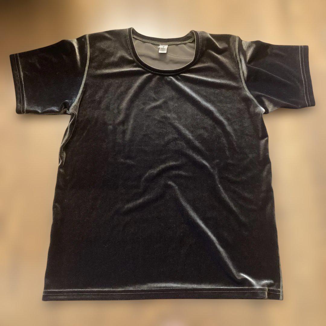 SIMONE WILD モスグリーン ベロア 半袖Tシャツ