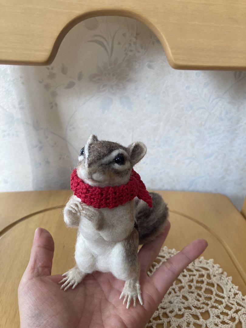 羊毛フェルト ハンドメイド シマリス