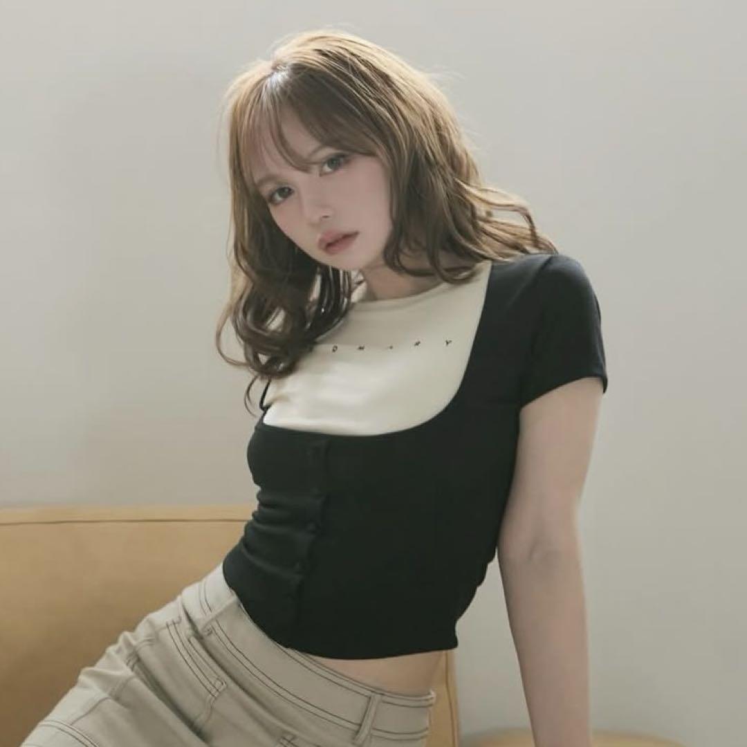 andmary アンドマリー Mary logo tops ブラック