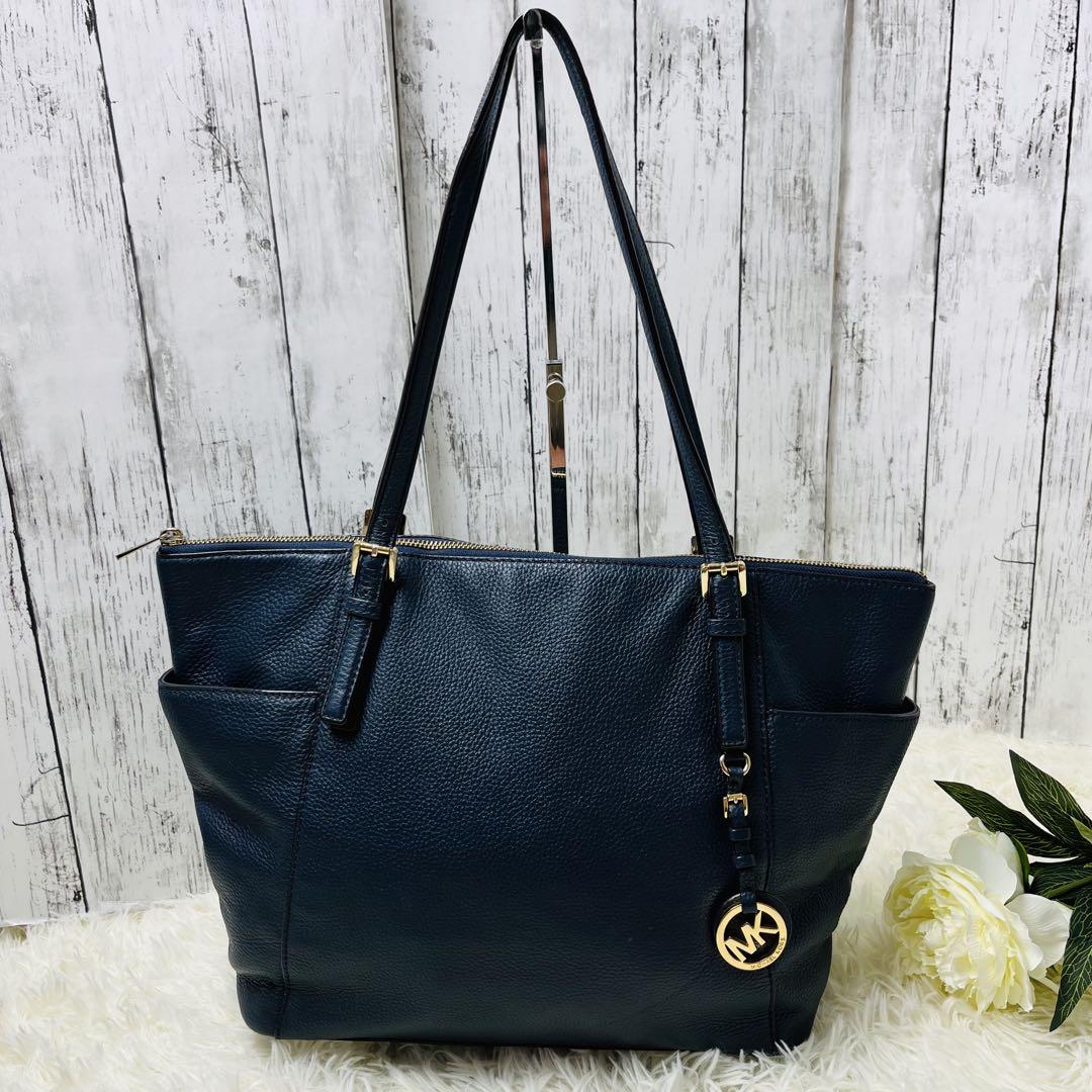 【美品】Michael Kors ジェットセット トートバッグ ネイビー