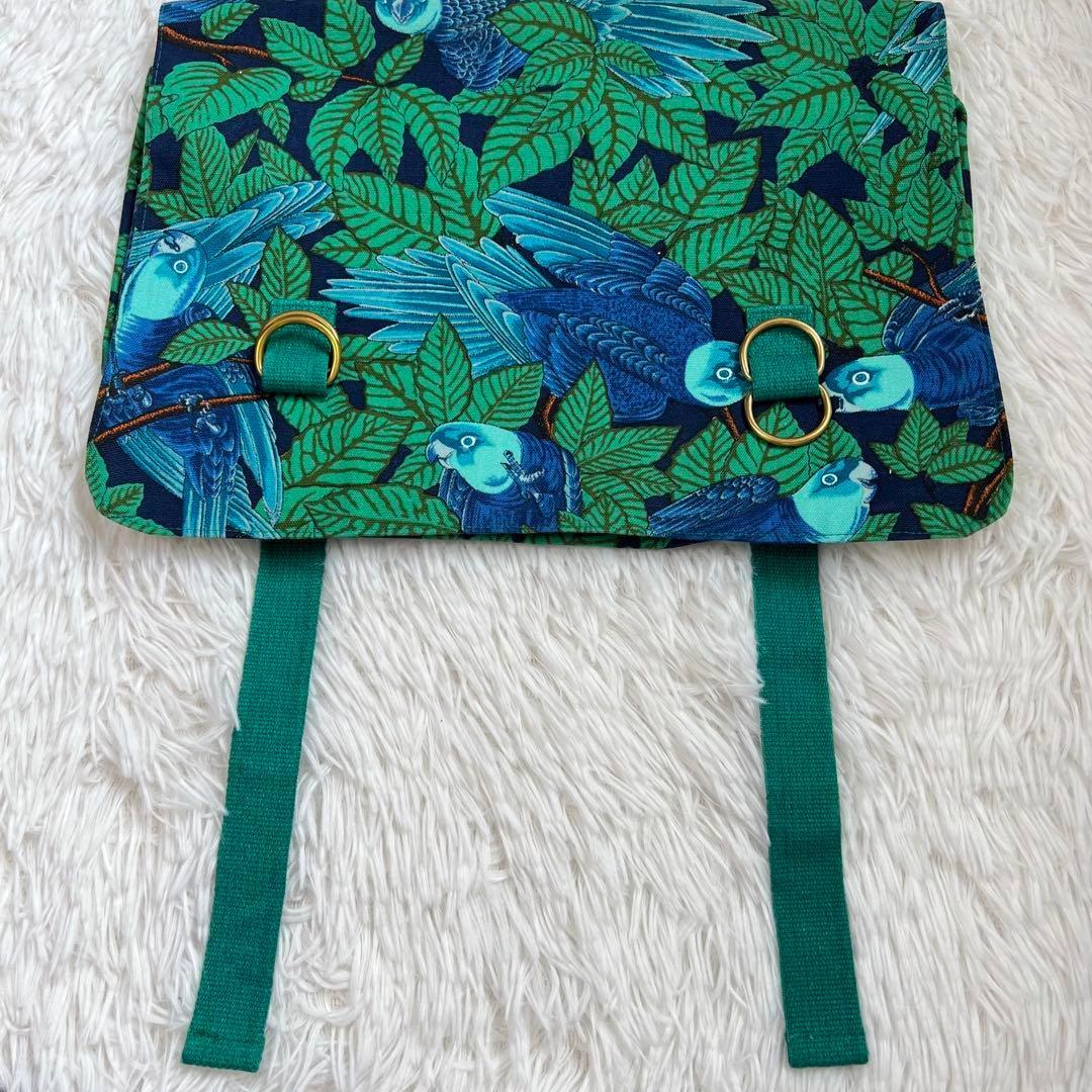 【未使用保管品】HERMES オウム柄　クラッチバッグ　ポーチ　キャンバス