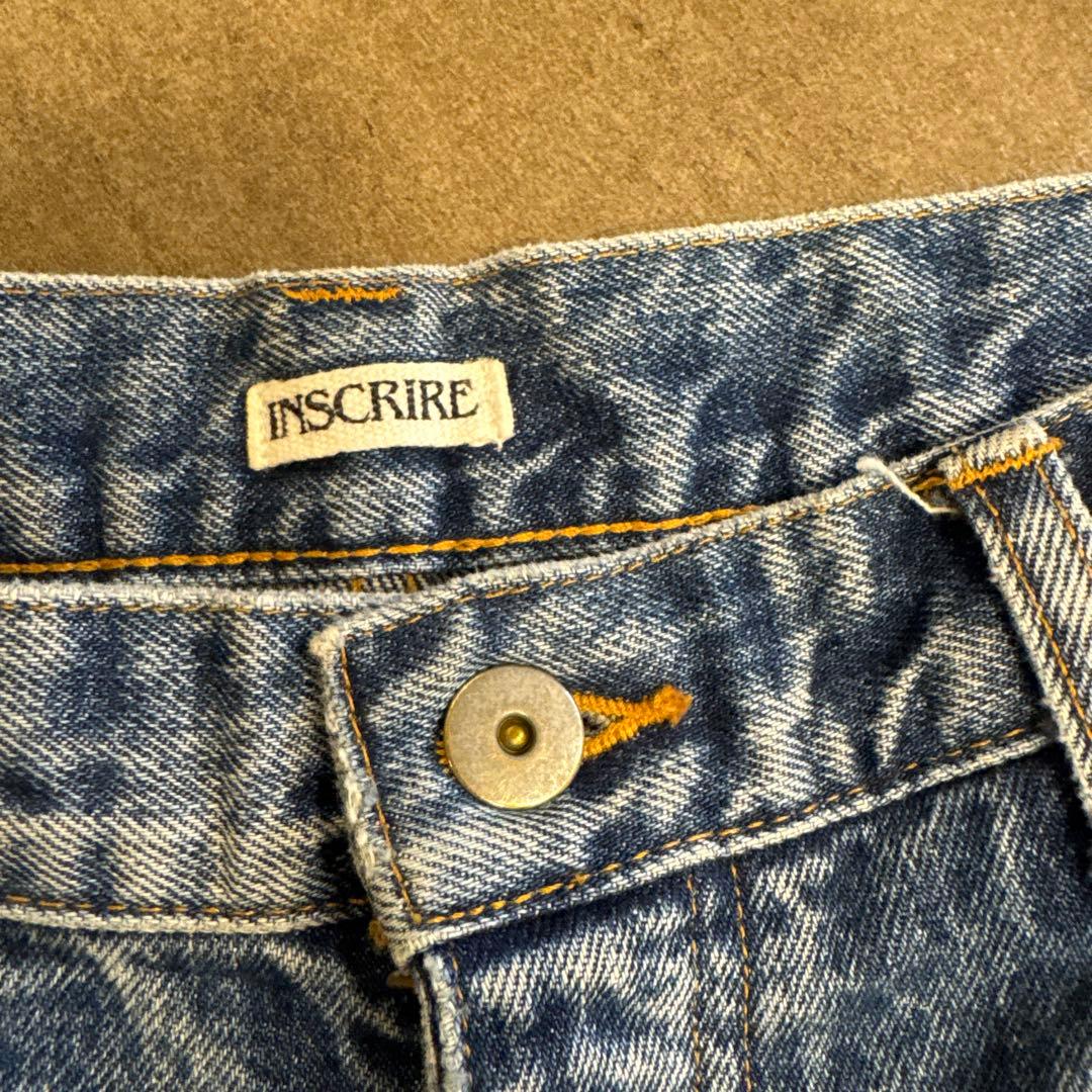 INSCRIRE ブルーデニム ストレートパンツ