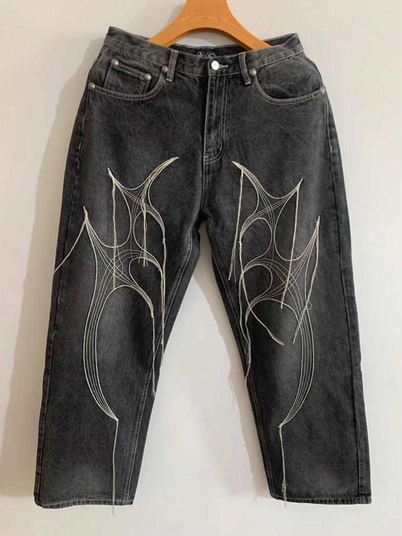 【thug club】スタッツ　パンツ 楽天市場】【中古】THUG CLUBスタッズデニムパンツ ブラック