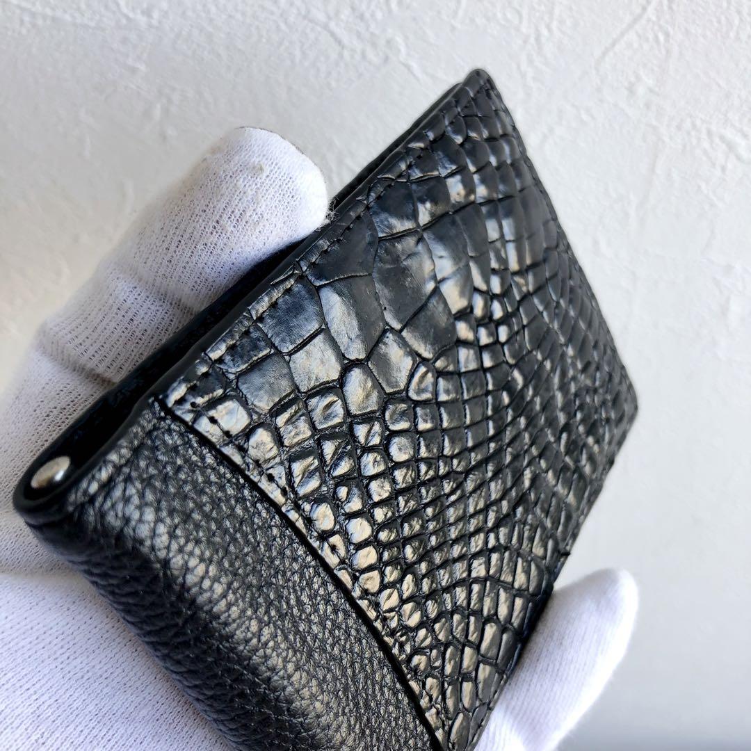 本物クロコダイル革　ワニ革　Crocodile skin　財布　マネークリップ