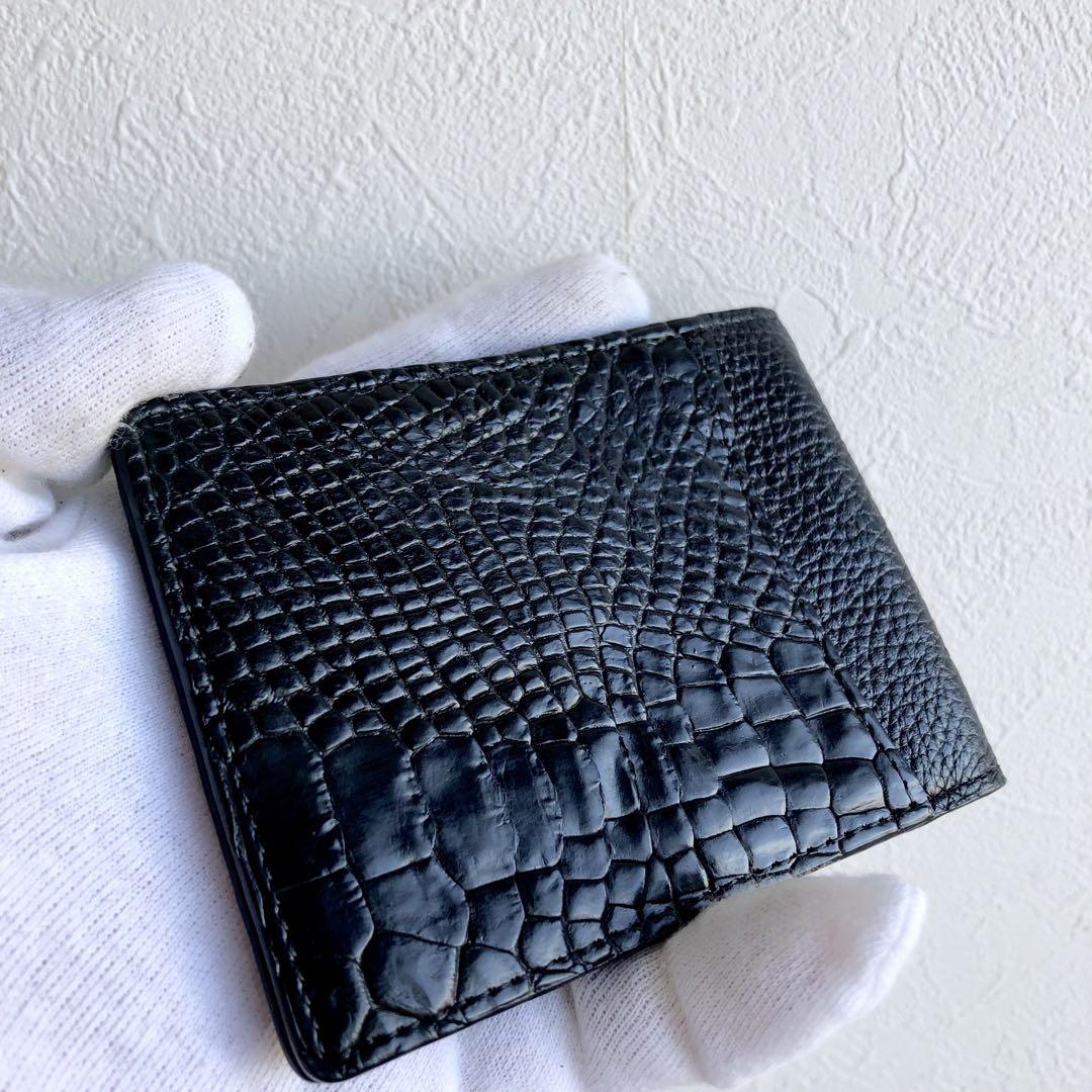 本物クロコダイル革　ワニ革　Crocodile skin　財布　マネークリップ