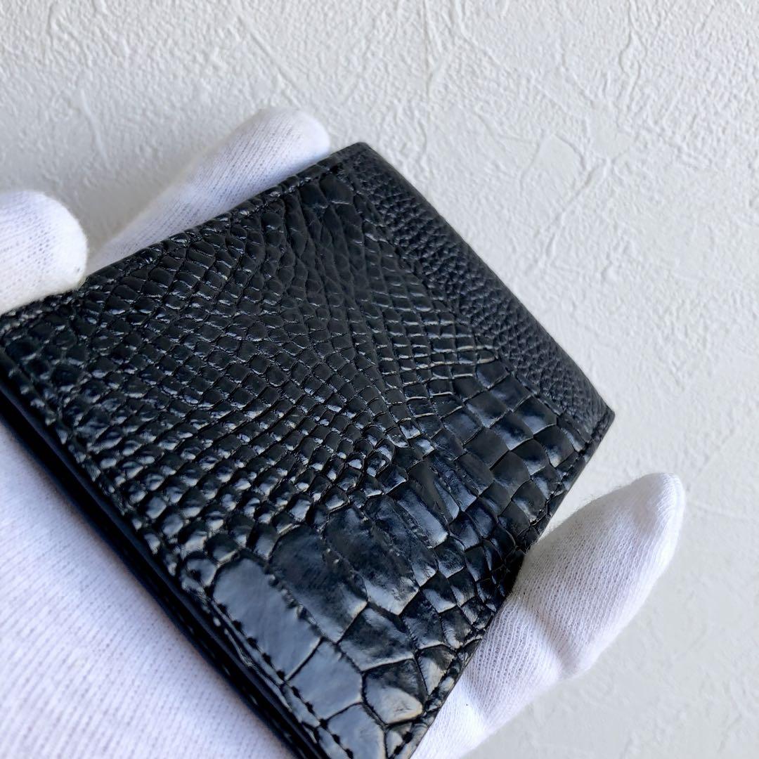 本物クロコダイル革　ワニ革　Crocodile skin　財布　マネークリップ