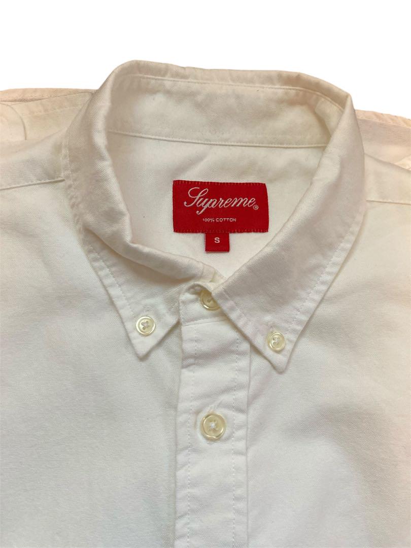 本物の シュプリーム supreme 白 ボタンダウンシャツ オックスフォード トップス