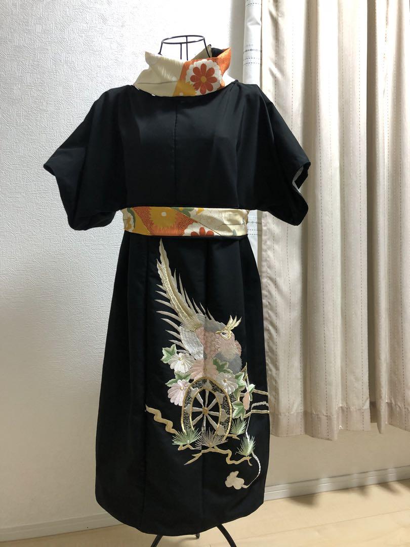 着物リメイクワンピース　　Mから2L