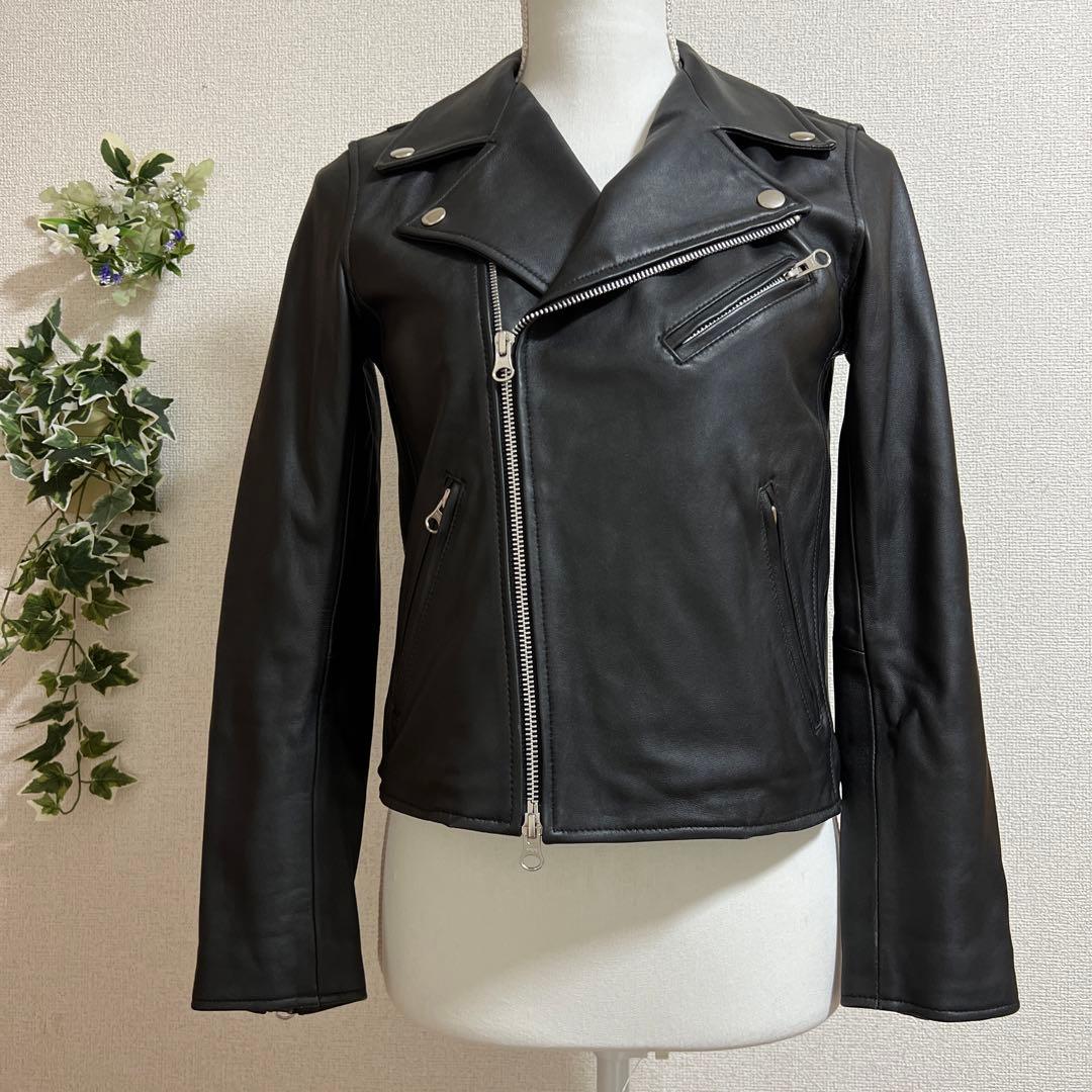 【人気商品】SLOBE IE'NA ラムレザー ダブルライダースジャケット