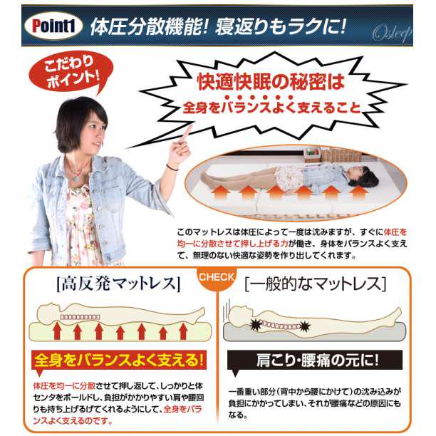 国産正規品 高反発マットレス ダブル 三つ折り UmMw9-m71708239945 10cm マットレス 送料無料定番