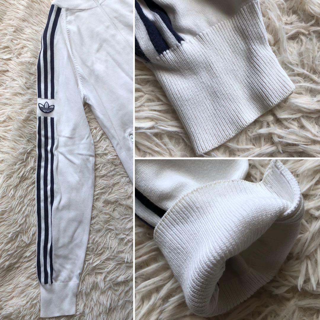【激レア ヴィンテージ】アディダス　トラックジャケット　トレフォイル　白　刺繍
