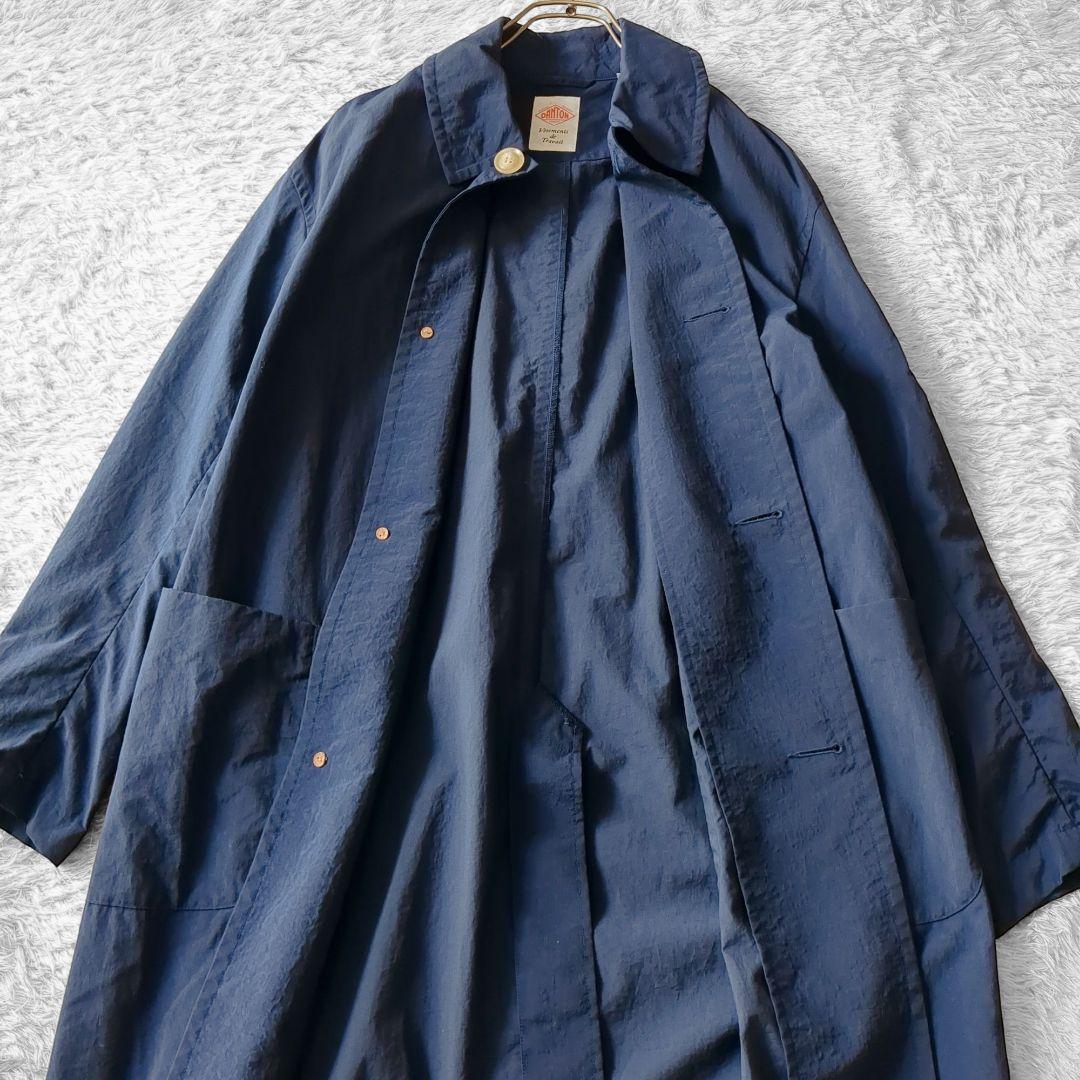 DANTON♥ナイロンタフタコート　ステンカラー　サイズ 36 ネイビー