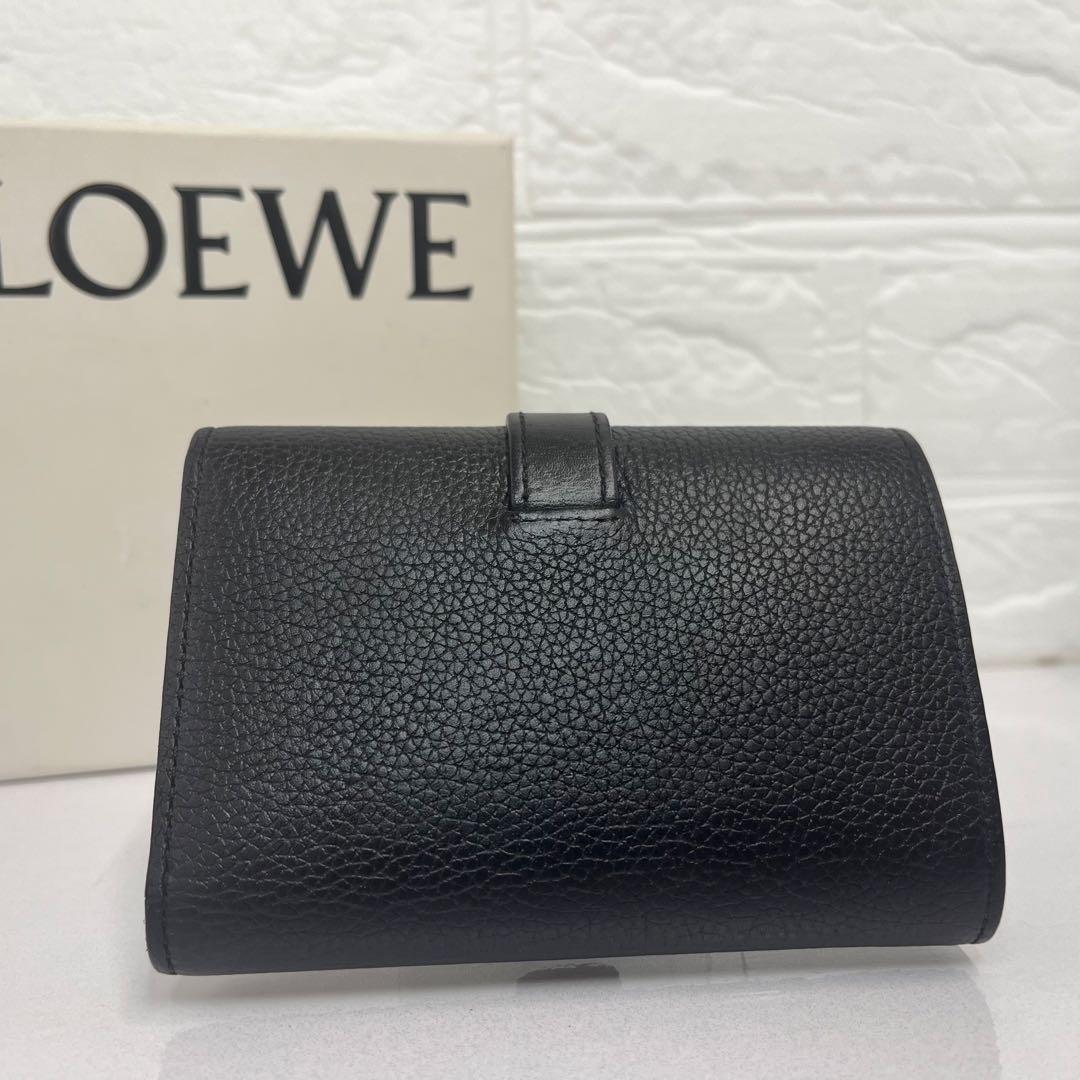 LOEWE ロエベ スモールバーティカルウォレット ファスナー 折財布 黒　美品