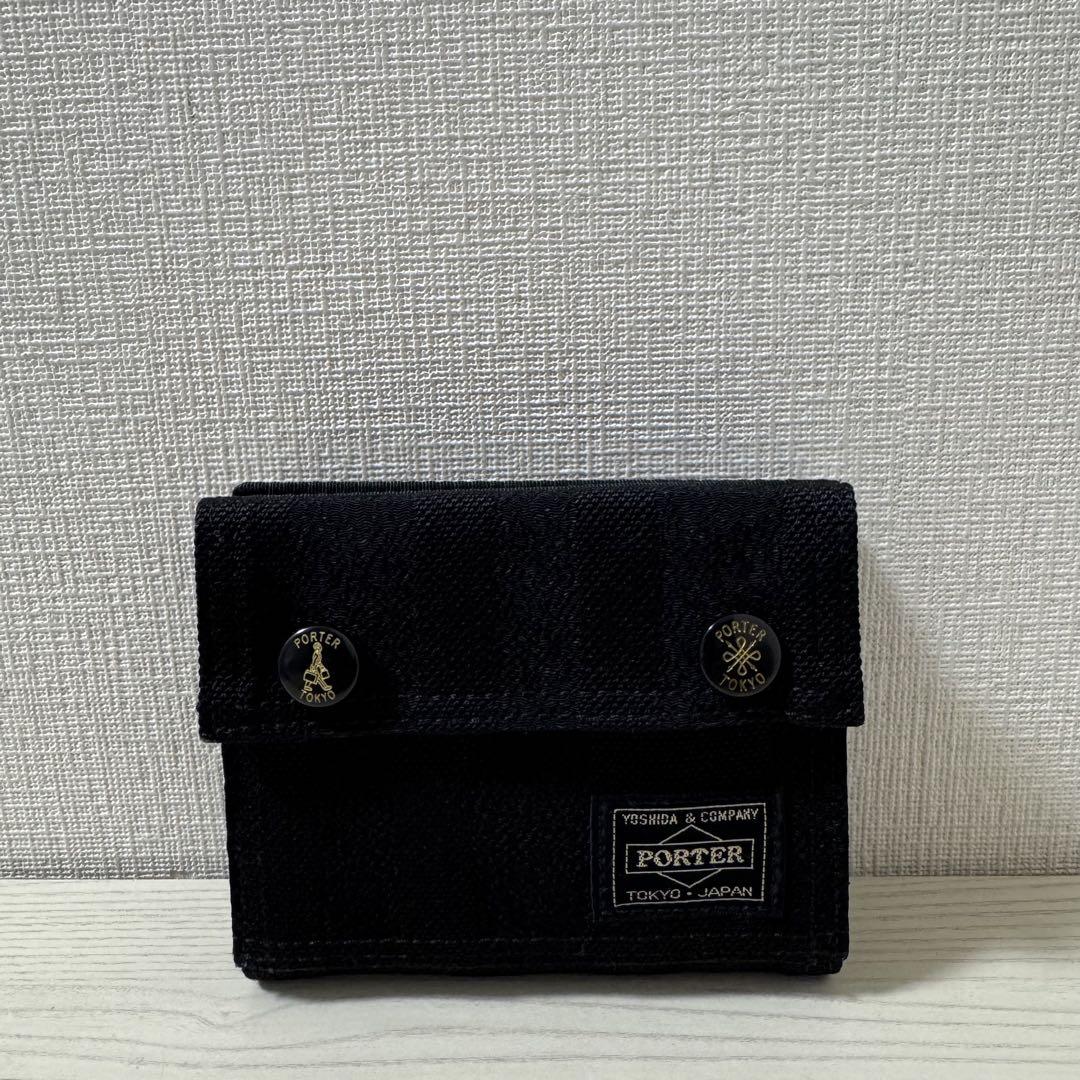 【新品同様】PORTER TANGO ポータータンゴ二つ折り財布ブラック