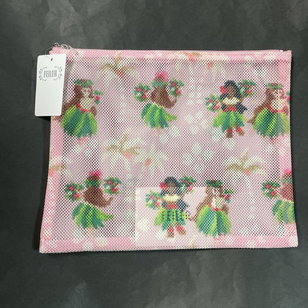 新品タグ付◆フェイラー FEILER◆メッシュポーチ2個セット◆マナマナ◆ピンク