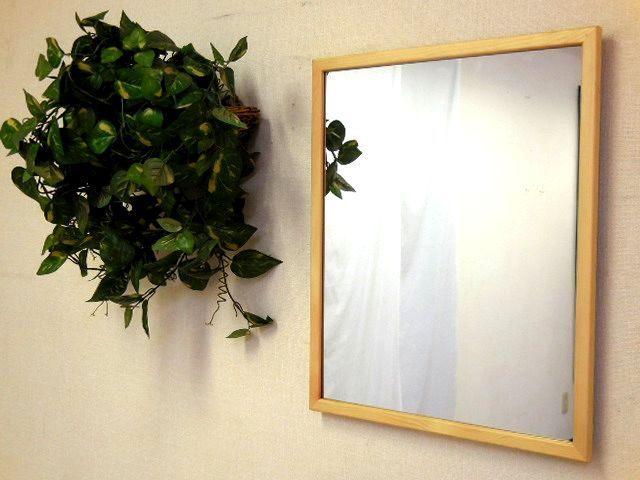 ウォールミラー 幅 43 cm 高さ 53 cm 鏡 ミラー 木製
