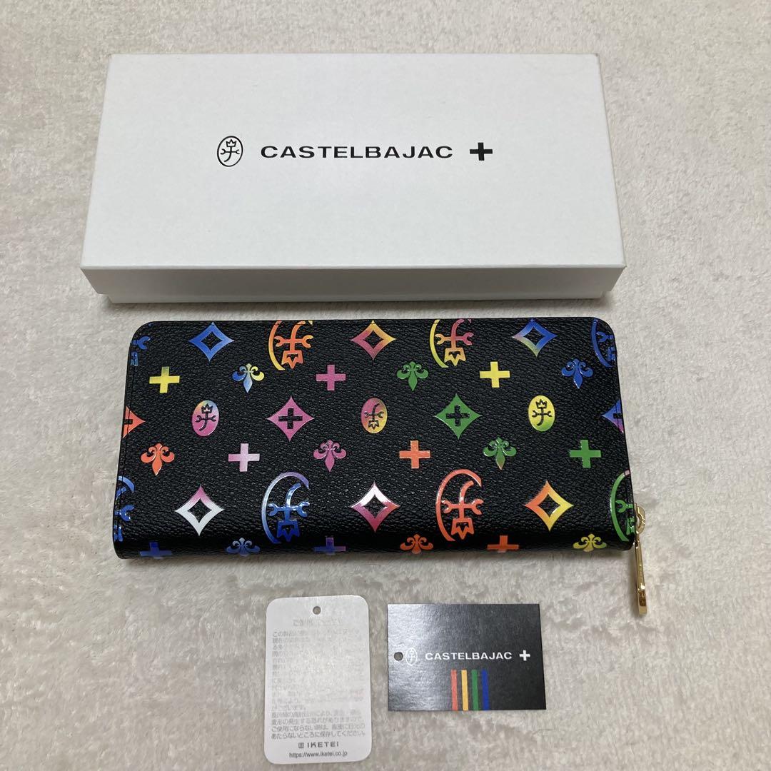 希少CASTELBAJAC 総柄　レザージップウォレット カステルバジャック