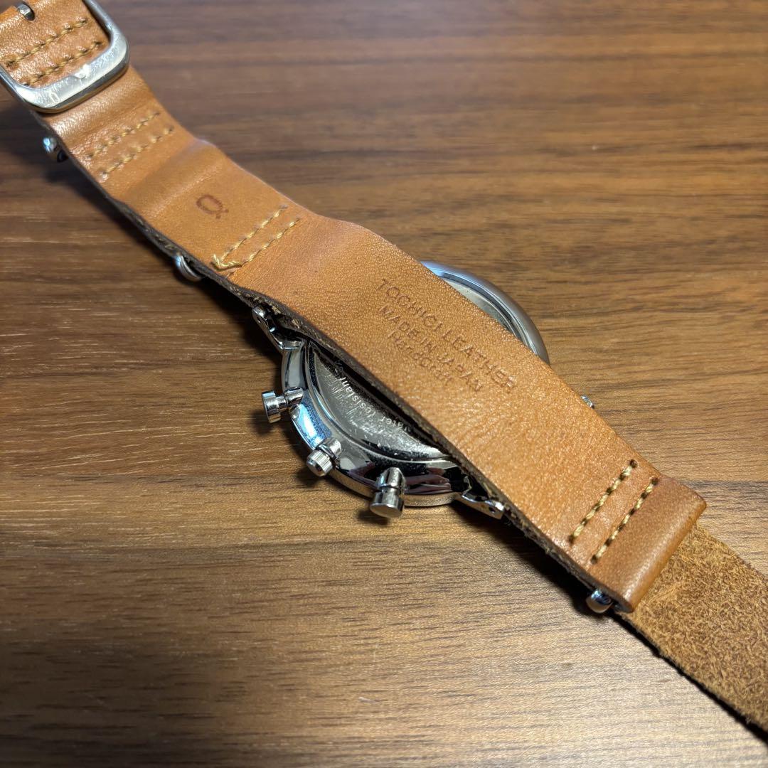 knot クロノグラフ アイボリー 栃木レザー