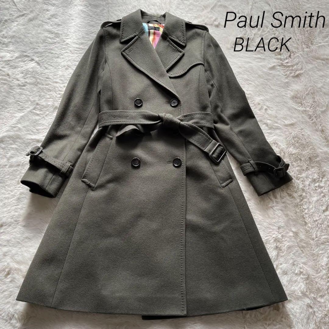 美品！　Paul Smith BLACK  ロングコートカシミヤ混 40 カーキ