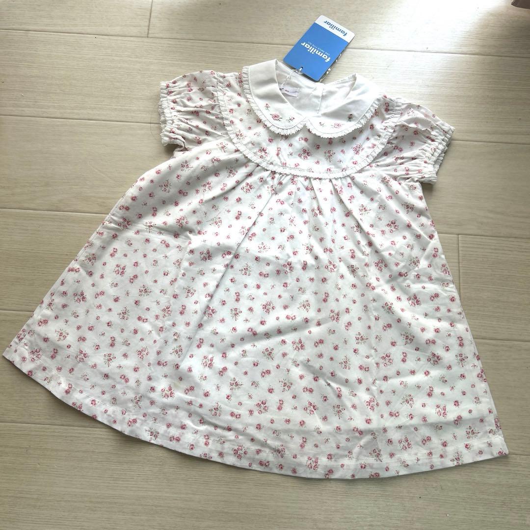 ファミリア　☆ 未使用　半袖ワンピース　80