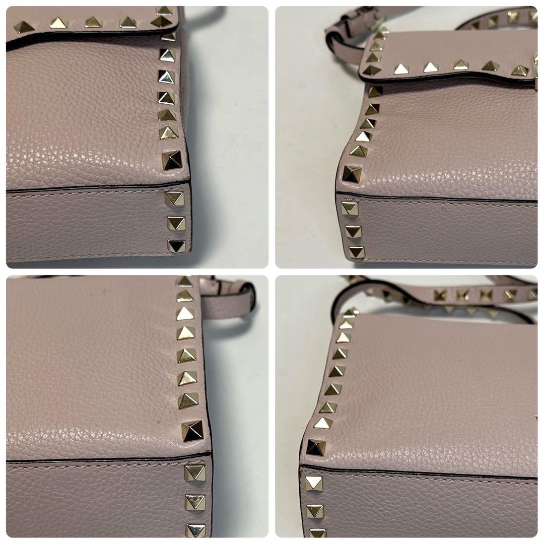 p37【極美品】ヴァレンティノ シボ革 レザー ロックスタッズ