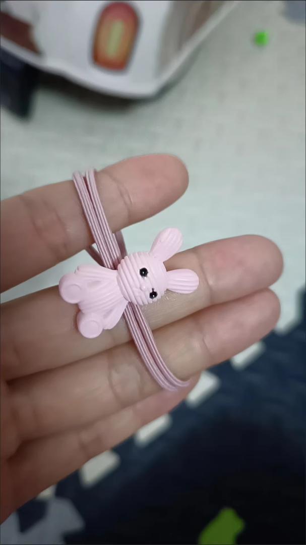 ウサギデザイン ヘアゴム ピンク