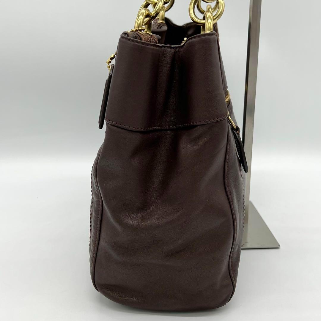 【良品】COACH ペネロピ ハンドバッグ ターンロック レザー ブラウン 良品】COACH ペネロピ ハンドバッグ ターンロック レザー