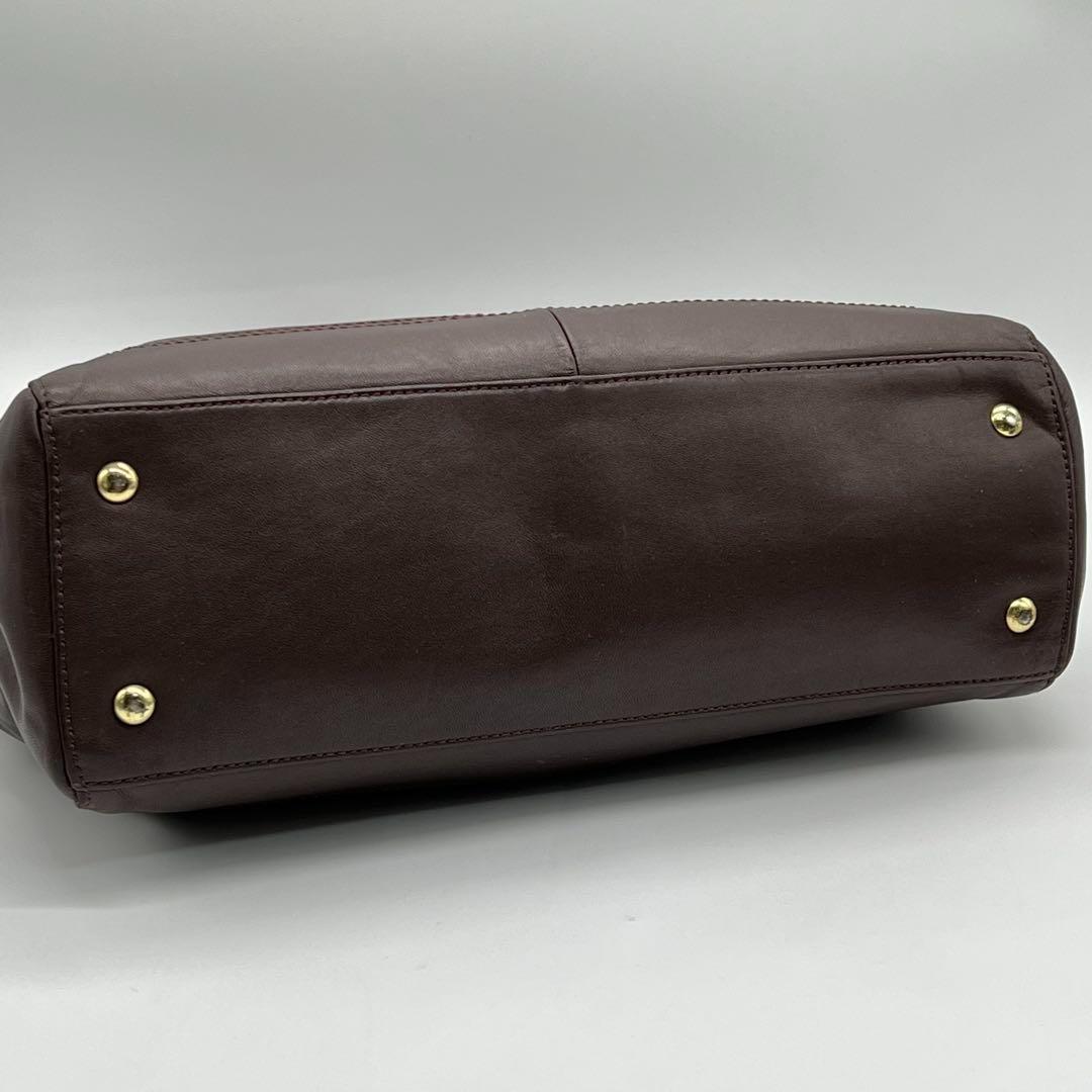 【良品】COACH ペネロピ ハンドバッグ ターンロック レザー ブラウン 良品】COACH ペネロピ ハンドバッグ ターンロック レザー