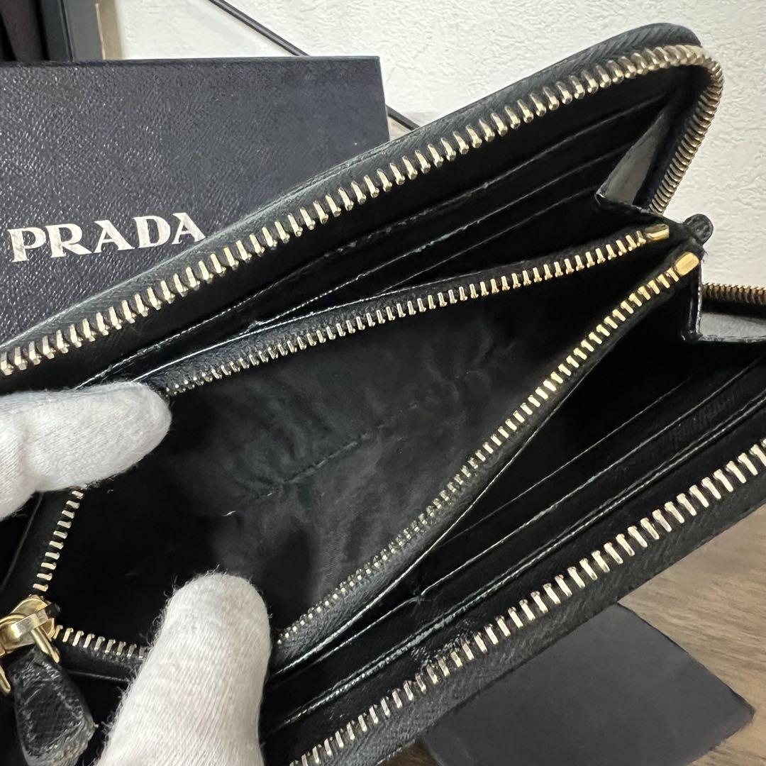 あ*ん様 PRADA サフィアーノレザー 長財布 ブラック