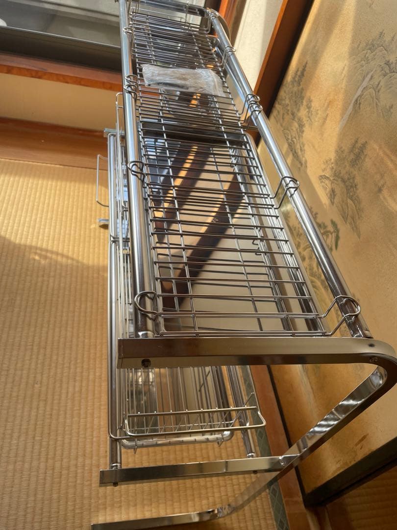 伸縮 シンク上ステンレス製水切りかご ２段BELLEMAISON