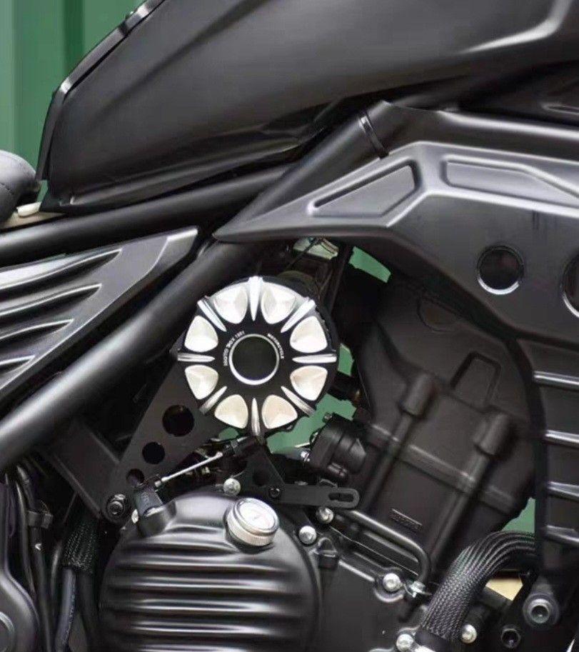 MOTOBOX レブル 250 ダミー エアクリーナー フィルター 花型 黒銀