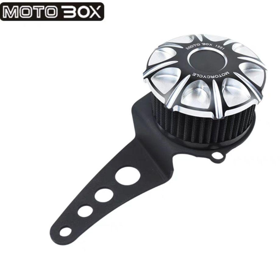 MOTOBOX レブル 250 ダミー エアクリーナー フィルター 花型 黒銀