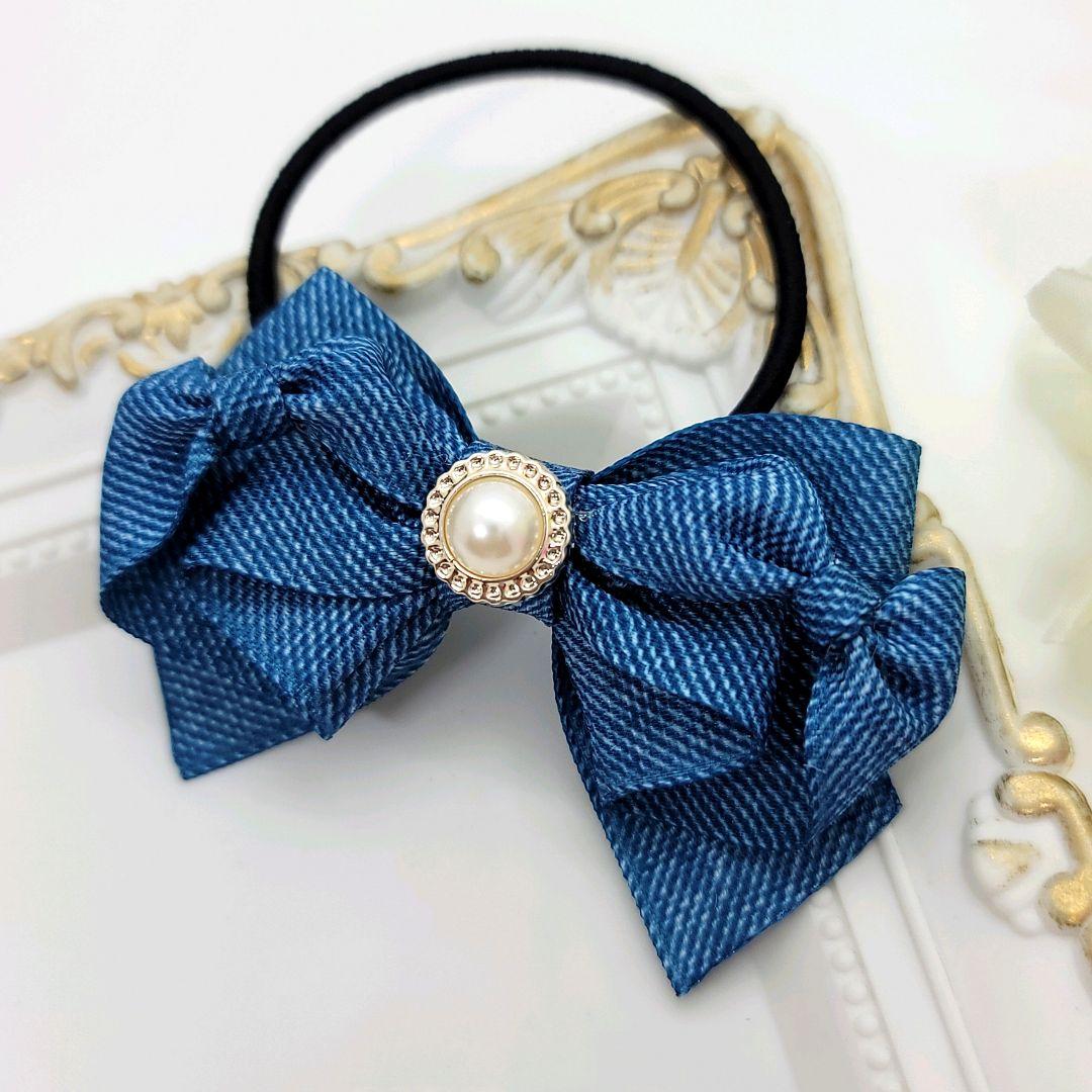 【201】 ハンドメイド　リボン　ヘアゴム