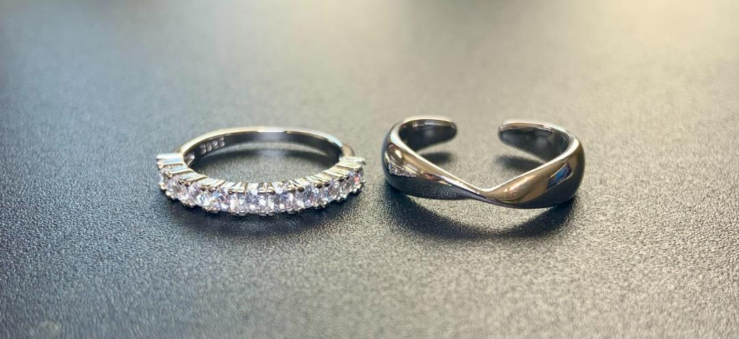 ハーフエタニティ&ツイスト リング シルバー S925 2個セット