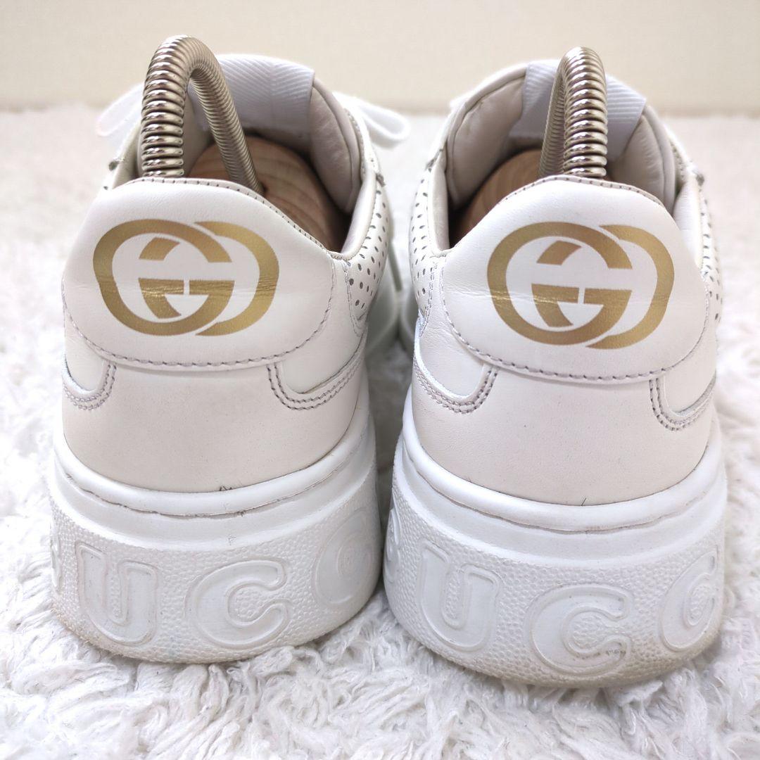 ✨現行✨GUCCI　スニーカー　GG　エンボス　レザー　ホワイト　領収書有