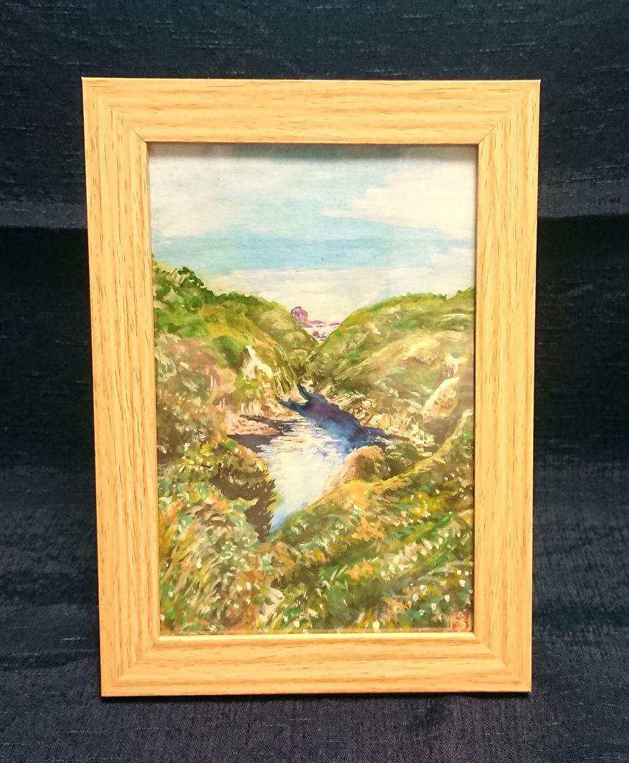 yoshikawa 水彩画 風景画 木製フレーム 風景 水彩画 木製フレーム付き - メルカリ