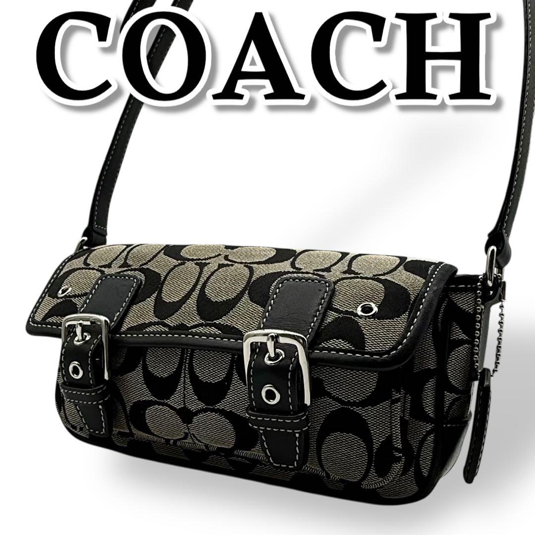 COACH コーチ ショルダーバッグ キャンバス クロスボディ ブラック