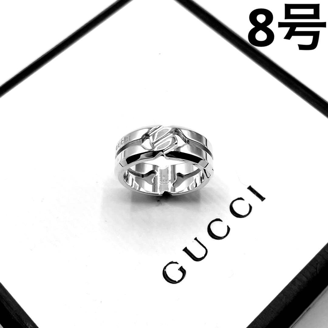 【美品】GUCCI グッチ　リング　インフィニティ　ノット　8号　GG