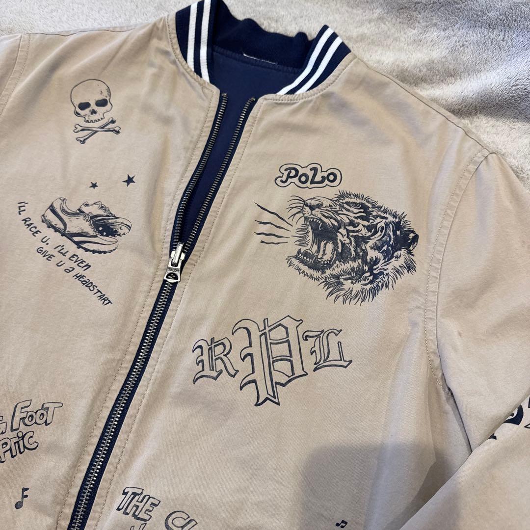 Polo ラルフローレン リバーシブル刺繍入りベージュブルゾン160cm Polo ラルフローレン リバーシブル刺繍入りベージュブルゾン160cm